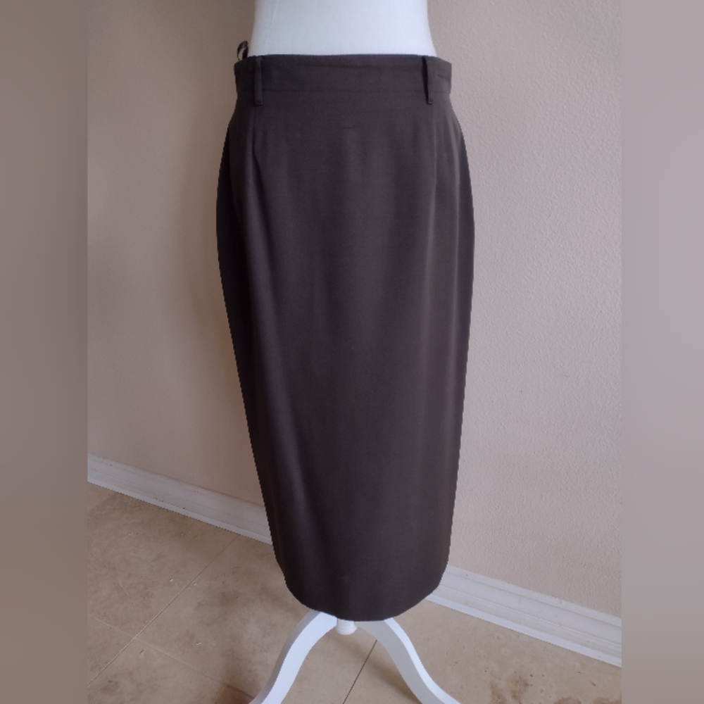Talbots Army Green Wool Pencil Skirt